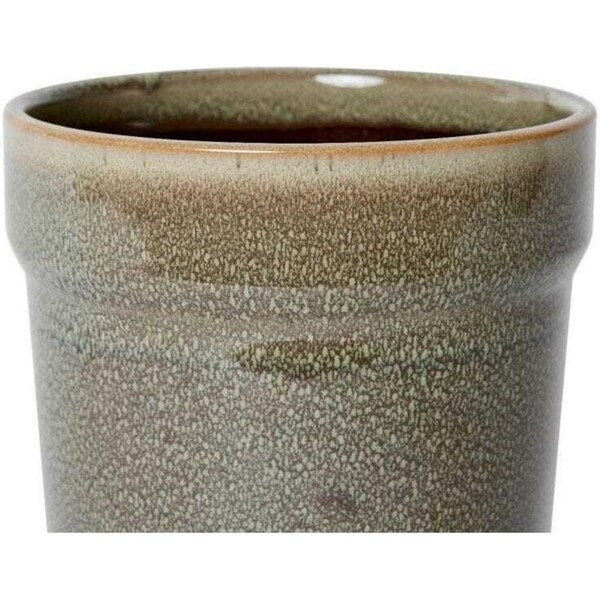 Elme Living | Austin Pot with saucer Medium Blue Brown