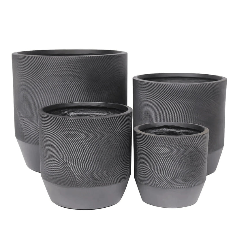 Northcote Pottery | Helix Tapered Cylinder Pot Black