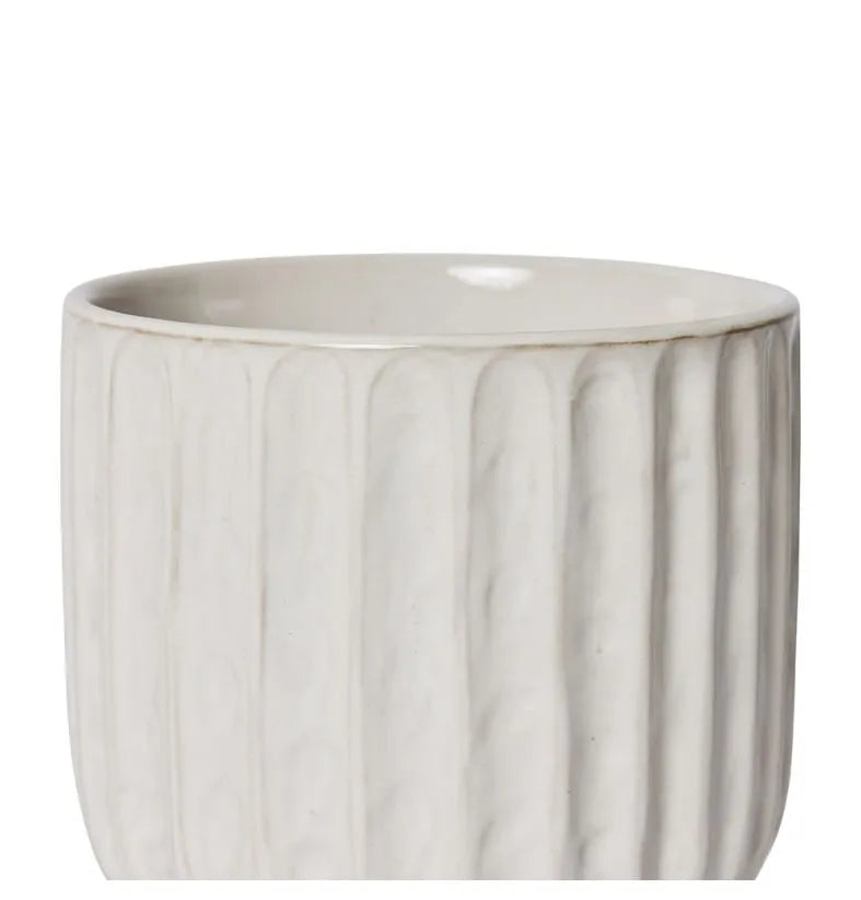 Elme Living | Lara Pot with saucer - White (Small)